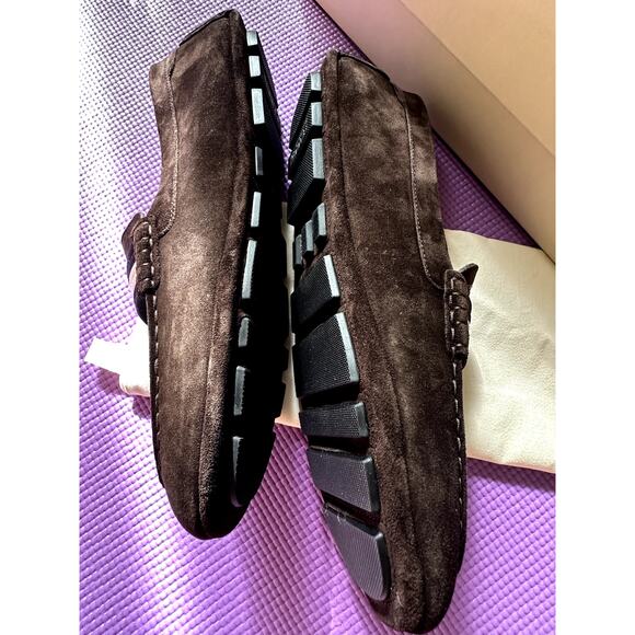 $678 Bally Loafers Men Size US 10 NEW in Brown Suede Kansan Ebano 21 Calf Suede - Picture 3 of 8